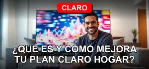 Un hombre hispano sonríe mientras disfruta del servicio Claro Hogar con Max en su hogar en Chile.