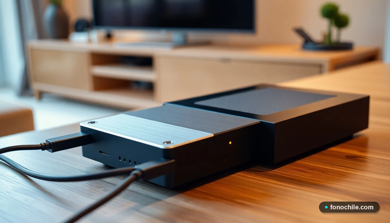 Disco duro externo conectado a un decodificador de televisión para grabar programas.