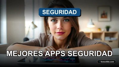 Aplicaciones de seguridad para smartphone mostrando gráficos abstractos en pantalla, concepto de protección digital en Chile.