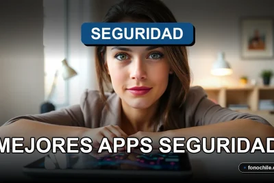 Aplicaciones de seguridad para smartphone mostrando gráficos abstractos en pantalla, concepto de protección digital en Chile.