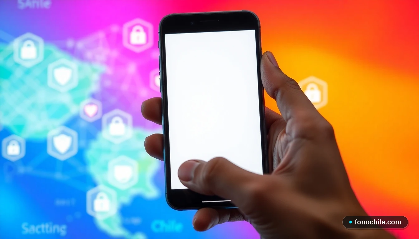 Smartphone con aplicaciones de seguridad instaladas en Chile 2026