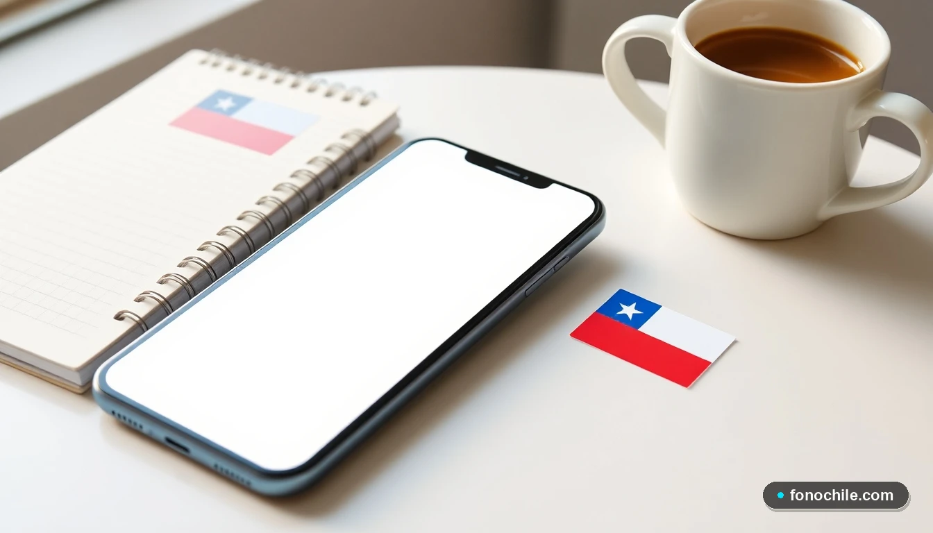 Mejor celular gama media 2026 mostrando una interfaz moderna sobre una mesa