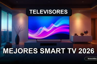 Mejores Smart TV del año 2026 mostrando gráficos abstractos de colores en una pantalla ultra delgada.