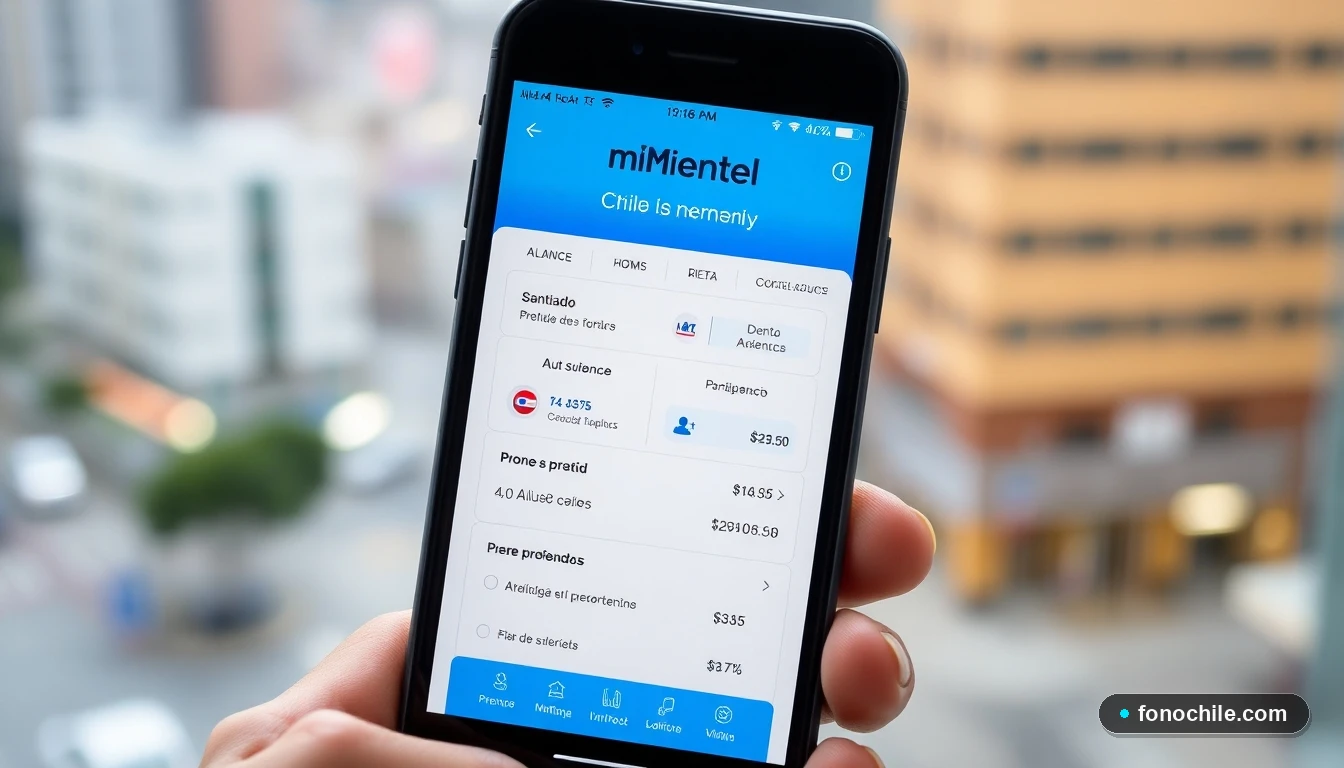 Interfaz de la aplicación Mi Entel mostrando saldo y bolsas de internet en un smartphone