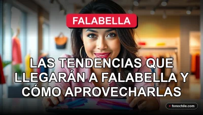 Mujer sonriente revisando tendencias de moda 2026 en una tablet en Falabella