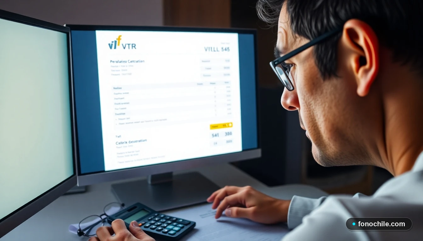 Persona calculando el costo de la penalización por cancelar contrato VTR en Chile
