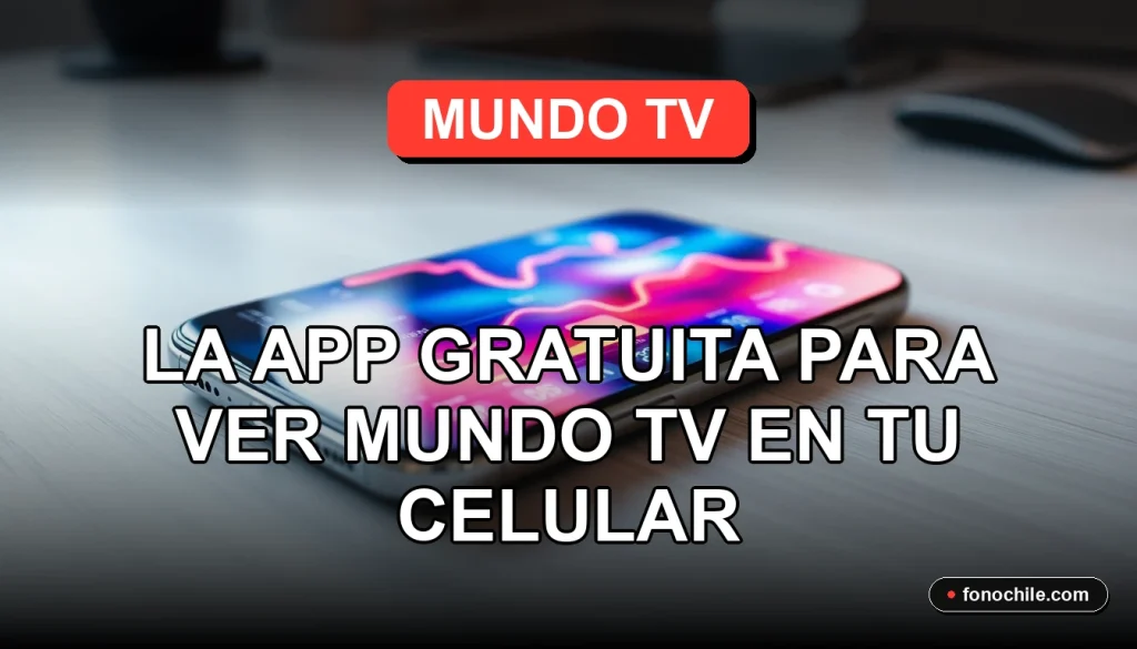 Aplicación Mundo Go en un teléfono inteligente mostrando gráficos de colores, sobre un escritorio moderno.