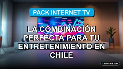 Pack Internet TV de Claro Chile en un living moderno con televisor y smartphone mostrando gráficos abstractos.