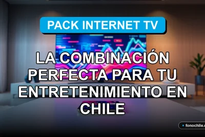 Pack Internet TV de Claro Chile en un living moderno con televisor y smartphone mostrando gráficos abstractos.