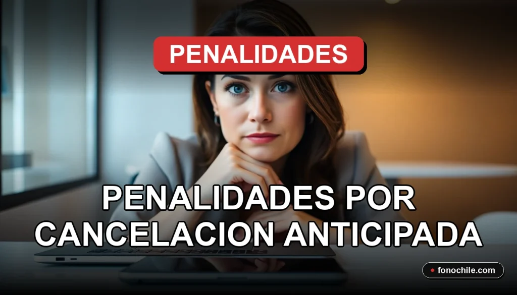 Concepto visual de penalidades por cancelación anticipada de contrato de servicios.