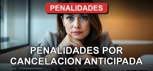 Concepto visual de penalidades por cancelación anticipada de contrato de servicios.