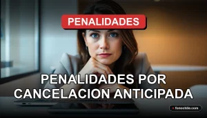 Concepto visual de penalidades por cancelación anticipada de contrato de servicios.