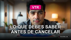 Hombre revisando contrato de servicios VTR y penalización por cancelación anticipada en 2026