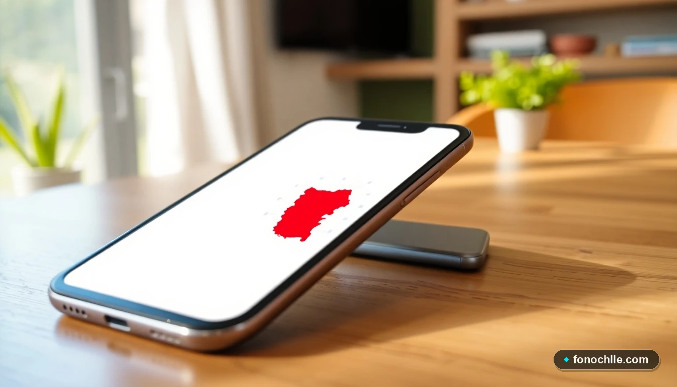 Smartphone mostrando conexión de internet ilimitada de alta velocidad en Chile