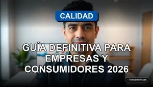 Guía de procesos de calidad para empresas y consumidores en Chile, mostrando análisis de datos en pantalla.