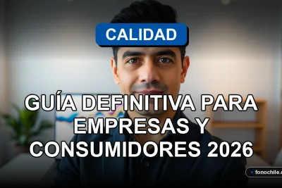 Guía de procesos de calidad para empresas y consumidores en Chile, mostrando análisis de datos en pantalla.