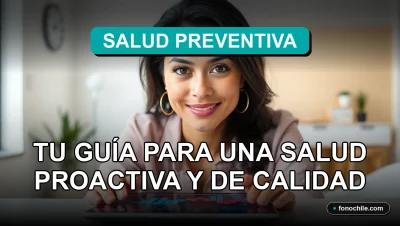 Guía de programas preventivos de salud en Chile para el año 2026, mostrando una mujer revisando información médica en una tablet.