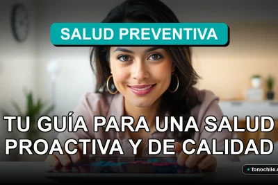 Guía de programas preventivos de salud en Chile para el año 2026, mostrando una mujer revisando información médica en una tablet.