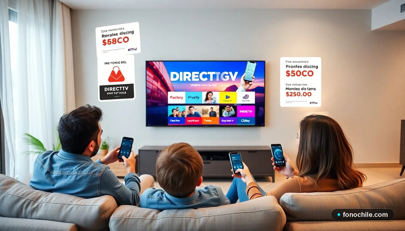 Familia chilena disfrutando de promociones de telefonía y DIRECTV GO en su hogar