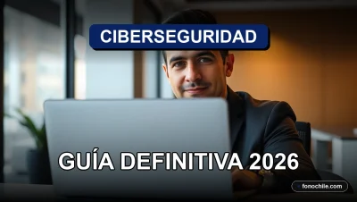 Guía de seguridad para proteger el correo electrónico en Chile con gráficos abstractos de colores en pantalla.