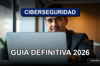 Guía de seguridad para proteger el correo electrónico en Chile con gráficos abstractos de colores en pantalla.