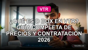 Hombre hispano sonriente en su hogar con servicio VTR, consultando información sobre D-Box en una tablet.