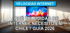 Guía para elegir la velocidad de internet en Chile 2026, comparativa fibra óptica y 5G en pantallas con gráficos abstractos.