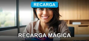 Una mujer latina sonriendo con confianza, con un teléfono móvil y un router moderno sobre un escritorio de madera clara, mostrando gráficos abstractos de colores en las pantallas.