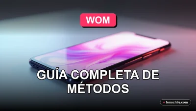 Guía de recarga para servicios móviles Wom mostrada en un teléfono inteligente moderno