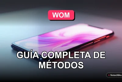 Guía de recarga para servicios móviles Wom mostrada en un teléfono inteligente moderno