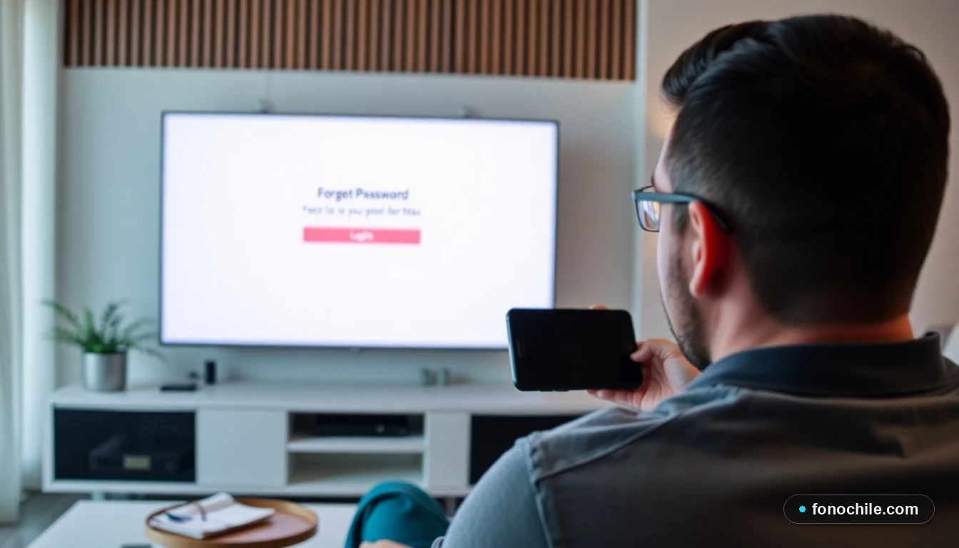Persona en Chile recuperando el acceso a su cuenta Max en TV y smartphone
