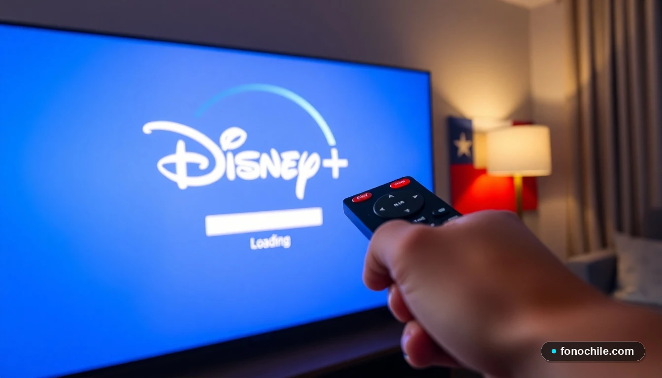 Persona reinstalando la aplicación de Disney Plus en una Smart TV moderna en Chile