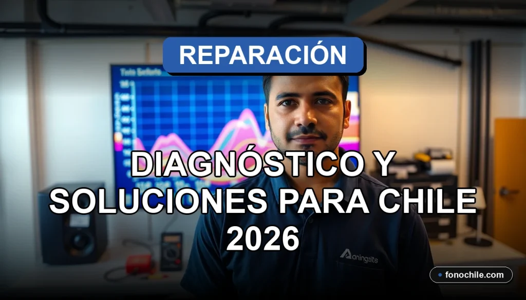 Técnico especializado en reparación de televisores realizando diagnóstico en Santiago, Chile.
