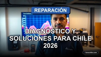 Técnico especializado en reparación de televisores realizando diagnóstico en Santiago, Chile.