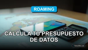 Una calculadora y un teléfono inteligente moderno sobre un mapa mundial, mostrando gráficos abstractos de datos para planificar roaming internacional.