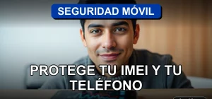 Hombre hispano en Chile consultando sobre seguridad móvil y protección del IMEI de su teléfono inteligente.