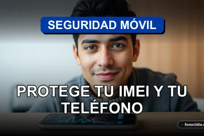Hombre hispano en Chile consultando sobre seguridad móvil y protección del IMEI de su teléfono inteligente.
