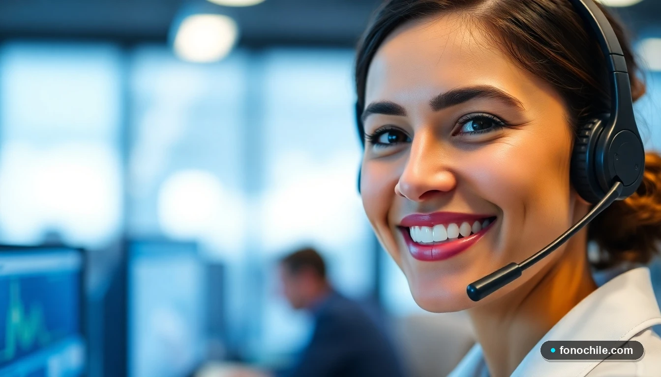 Agente de servicio al cliente WOM atendiendo consulta telefónica con profesionalismo