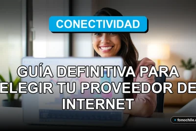 Una mujer latina sonriendo mientras trabaja desde casa con un laptop en un escritorio moderno, pantalla muestra gráficos abstractos de colores, concepto de teletrabajo y proveedor de internet en Chile 2026.