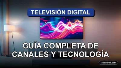 Guía completa de canales y tecnología de Televisión Digital para Chile en 2026, mostrando una moderna configuración de entretenimiento en el hogar.