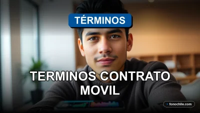 Contrato de teléfono móvil con términos y condiciones legales sobre fondo de oficina moderna