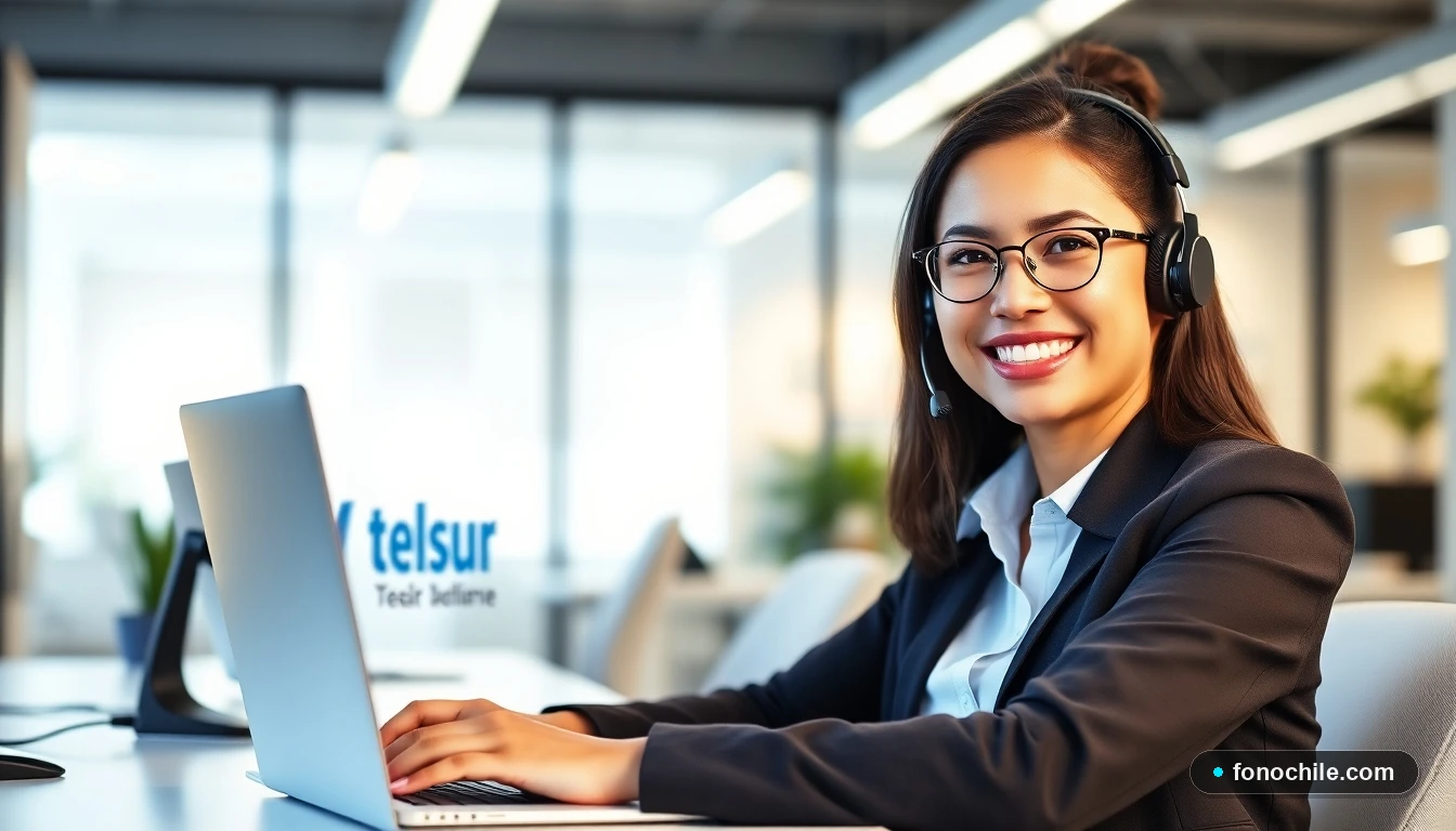 Agente de servicio al cliente Telsur resolviendo dudas frecuentes de pago en línea