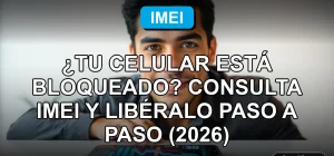 Hombre consultando el estado de liberación de su teléfono móvil por IMEI en Chile.