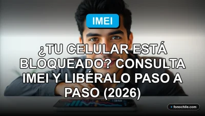 Hombre consultando el estado de liberación de su teléfono móvil por IMEI en Chile.