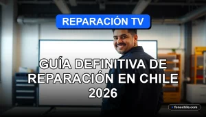 Guía de reparación de televisores en Chile, solución para TV que no enciende, técnico especialista revisando pantalla plana.