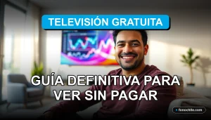 Guía para ver televisión abierta gratis en Chile en 2026, hombre sonriente en un living moderno.