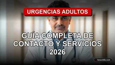 Guía completa de servicios de Urgencias Adultos en Chile para el año 2026, información de contacto y ubicaciones.