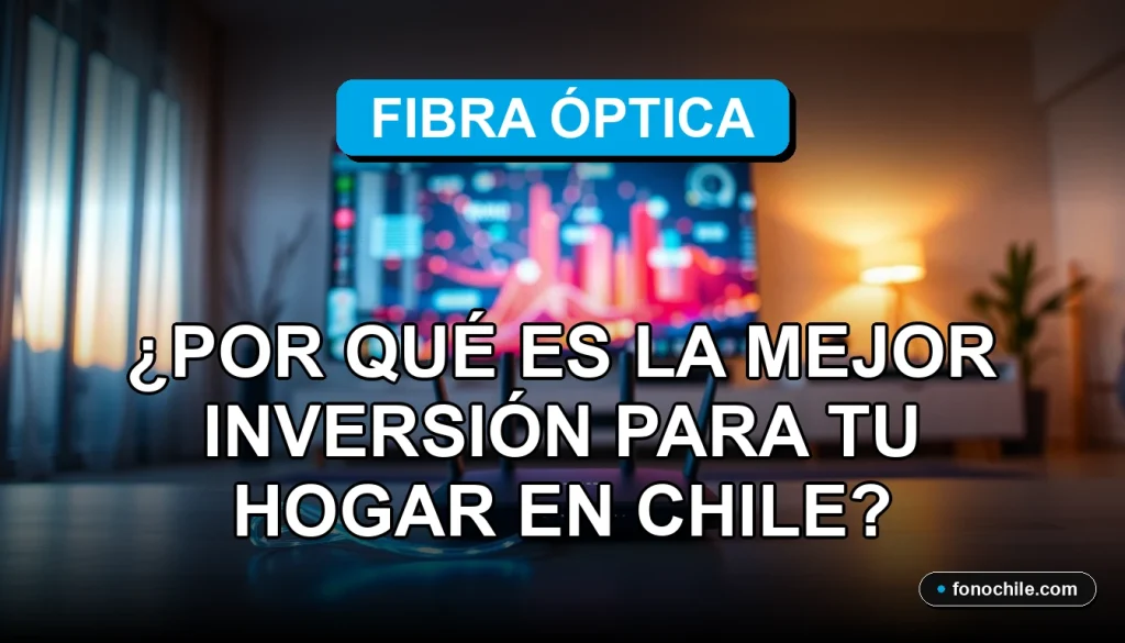Ventajas de la fibra óptica para el hogar en Chile, conexión rápida y estable en una casa moderna.