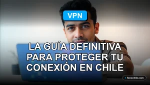 Una guía definitiva de VPN para Chile en 2026, mostrando conexión segura y privada en un entorno moderno.