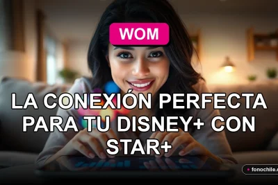 Una mujer disfruta de su serie favorita en Disney+ con Star+ gracias a la conexión estable de WOM Internet Móvil.